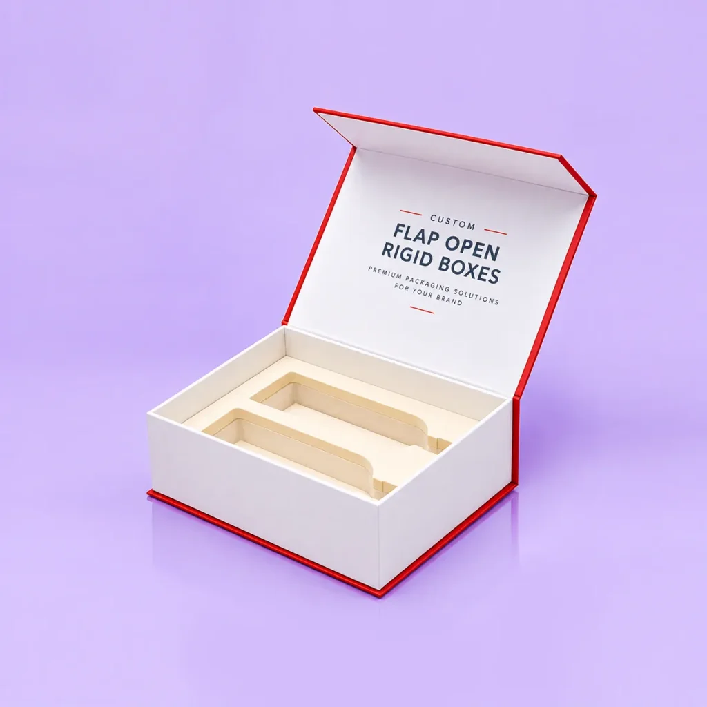 Custom Flap Open Rigid Boxes
