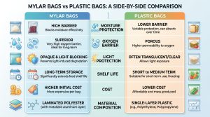 Moisture Barrier Packaging: Mylar vs Plastic Bags