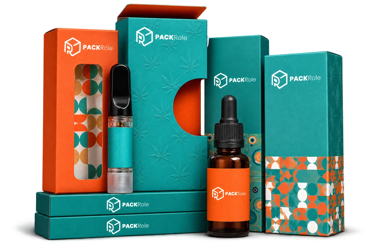 Custom CBD boxes in various printed styles, sizes, and finishes