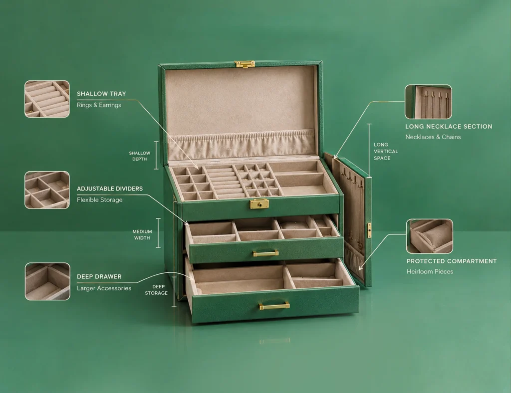 How Much Capacity Does a Large Jewelry Box Need